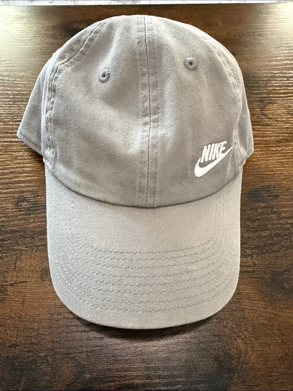 Nike Light Gray Embroidered Swoosh Baseball Cap